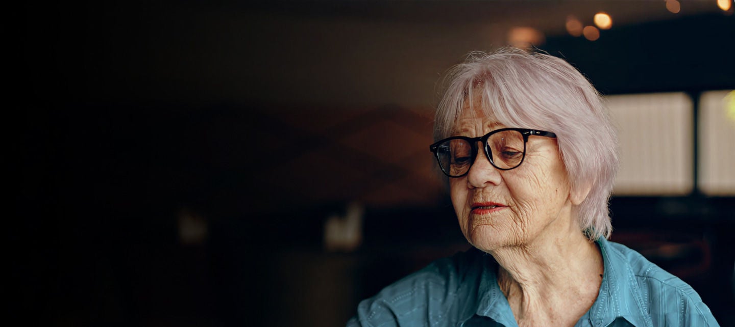older woman light pink hair